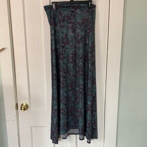 LuLaRoe Blue and Red Floral Maxi Skirt